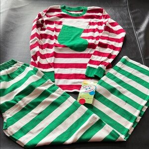 Woman’s Festive Striped Pajamas, size S NWT